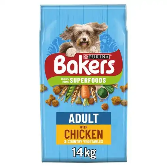 Bakers 100% Complete Adult Dry Dog Food with Tasty Chicken & Country Vegetables 16194