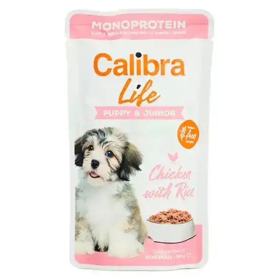 Calibra Life Puppy & Junior Wet Dog Food Chicken 10 x 150g Pouches 20406