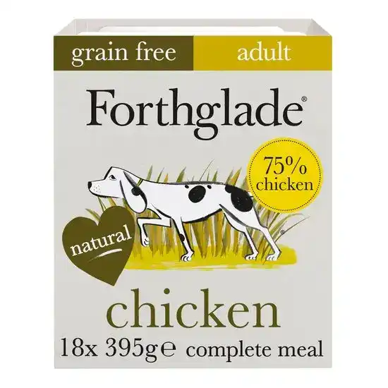 Forthglade Grain Free Complete Adult Wet Dog Food Chicken with Butternut Squash & Vegetables 18 x 395g Trays 17559