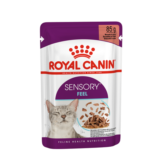 Royal Canin Sensory Feel Adult Wet Cat Food Morsels in Gravy 12 x 85g Pouches 20197