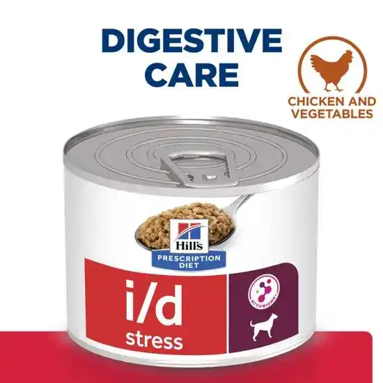 Hill's PRESCRIPTION DIET Mini Breed i/d Stress Digestive Care Wet Dog Food Flavoured with Chicken 12 x 200g Tins 16829