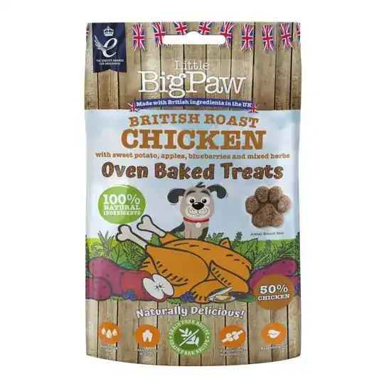 Little BigPaws Oven Baked Treats for Dogs with British Roast Chicken 1 x 130g Pa 16086