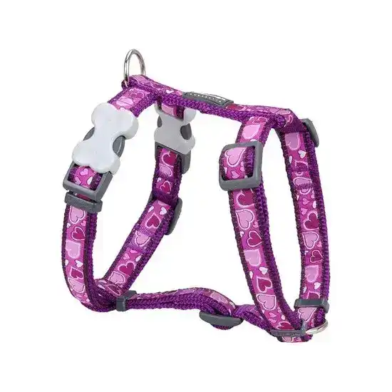 Red Dingo Purple Breezy Love Heart Dog Harness 17067