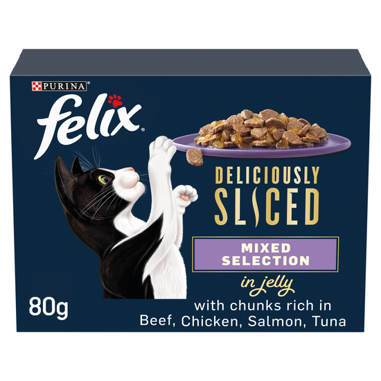 Felix Deliciously Sliced Mixed Selection in Jelly Wet Cat Food 48 x 80g Pouches 18372