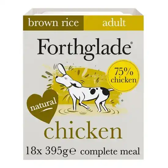 Forthglade Complete Adult Wet Dog Food Chicken with Brown Rice & Vegetables 18 x 395g Trays 17560