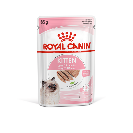 ROYAL CANIN Kitten Wet Cat Food with Loaf in Sauce 48 x 85g Pouches 15836