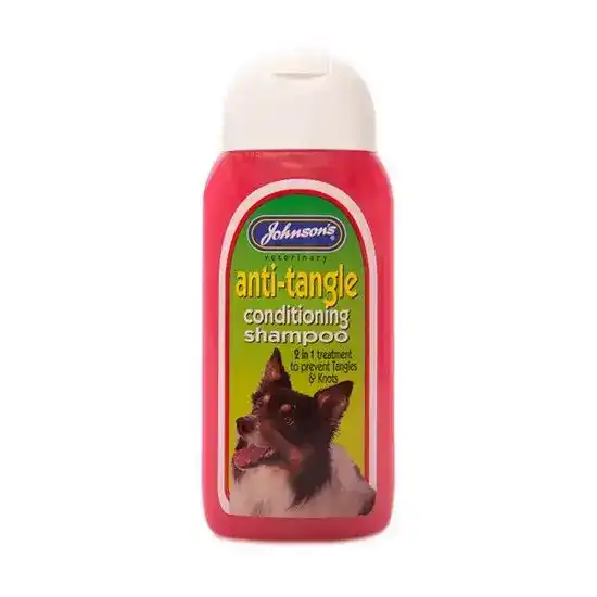 Johnsons Veterinary Anti-Tangle Conditioning Shampoo for Dogs 200ml Bottle 16554