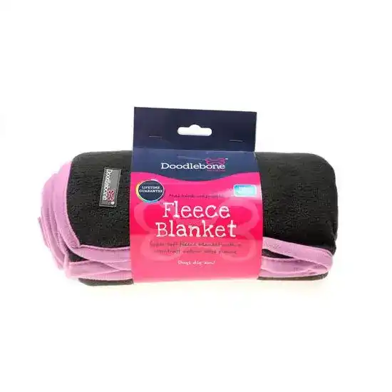 Doodlebone Dog Fleece Blanket Charcoal Blush 18797