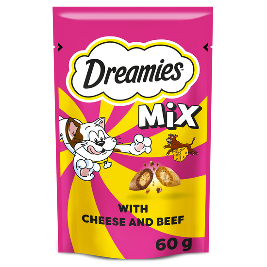 Dreamies Mix Cat Treats with Beef & Cheese 60g Packs 16650