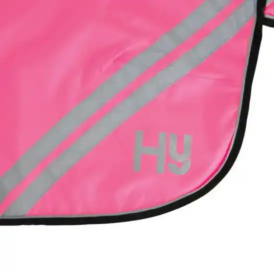 Hy Equestrian Reflector Mesh Exercise Sheet Pink 20823