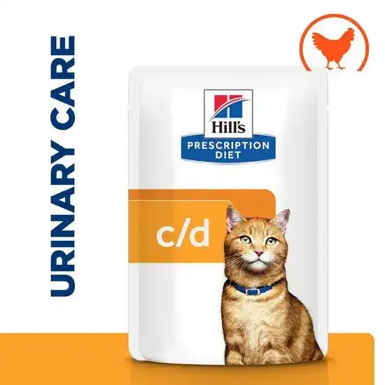 Hill's PRESCRIPTION DIET c/d Multicare Urinary Care Wet Cat Food with Chunks in Gravy with Chicken 85g Pouches 15964