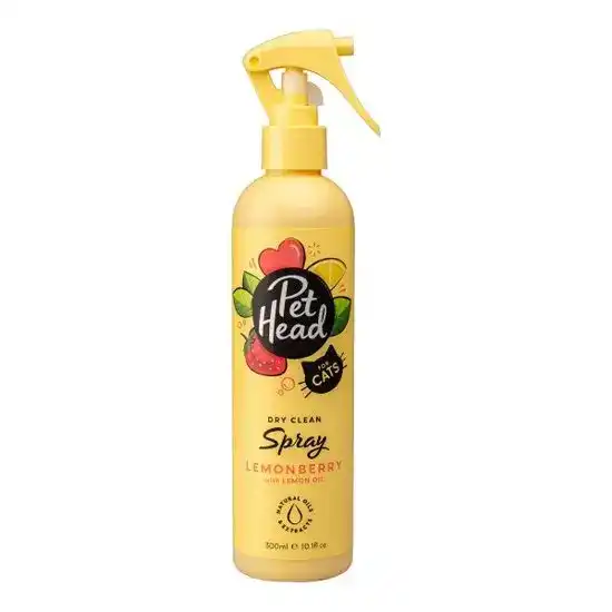 Pet Head Felin' Good Dry Clean No-Rinse Spray for Cats with Lemonberry and Lemon Oil 300ml Bottle 7773