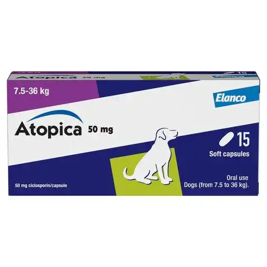 Atopica Capsules for Dogs 50mg (7.5kg-36kg) 2955