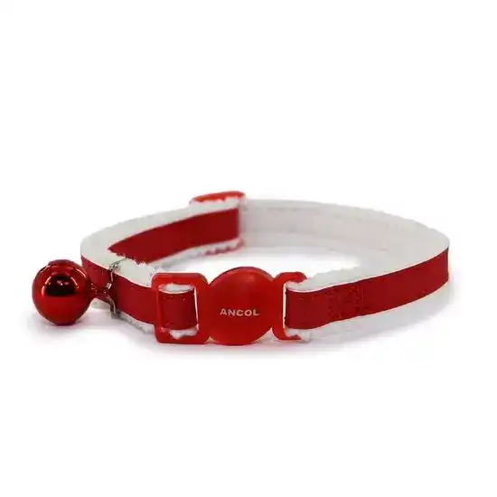 Ancol Reflective Safety Buckle Red Cat Collar 17123