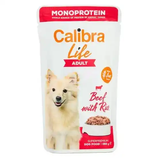 Calibra Life Adult Wet Dog Food Beef 10 x 150g Pouches 20409