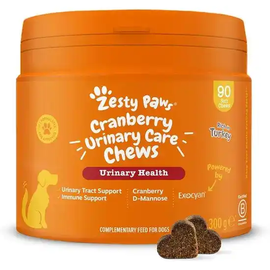 Zesty Paws Cranberry Urinary Care & Health Chews for Dogs Rich in Turkey 18046