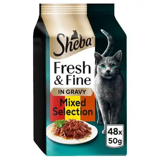 SHEBA Fresh & Fine Adult Wet Cat Food with Beef