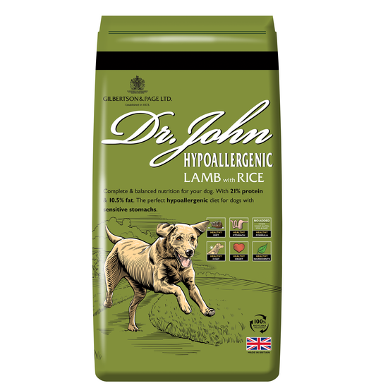 Dr John Hypoallergenic Working Adult & Senior Dry Dog Food with Lamb and Rice 16204