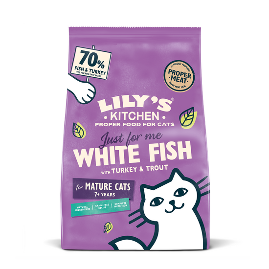 Lily's Kitchen Mature Adult 7+ Dry Cat Food with White Fish