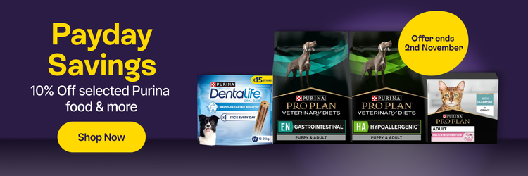 Payday savings - 10% Off selected Purina food & more