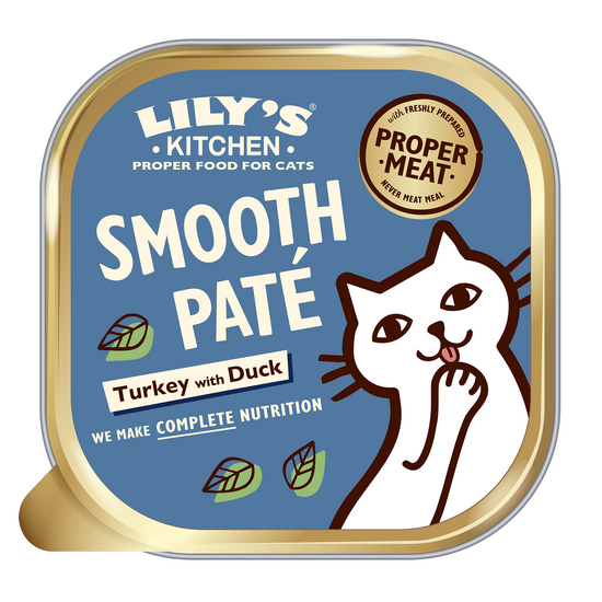 Lily's Kitchen Adult Wet Cat Food Smooth Pate with Turkey & Duck 19 x 85g Alutrays 17648