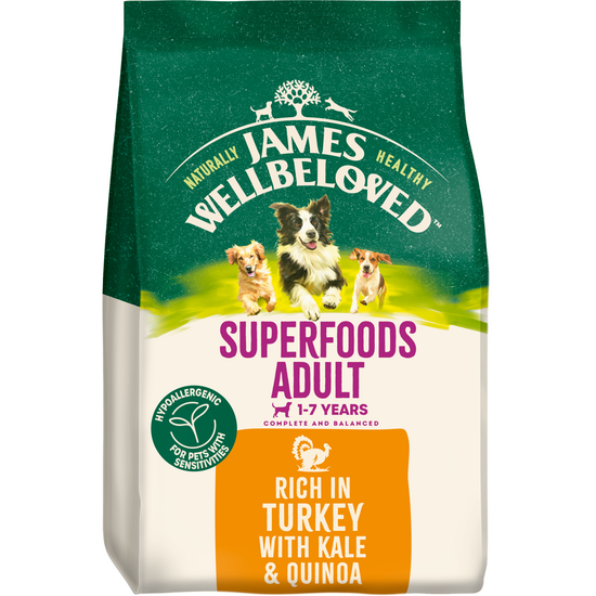 James Wellbeloved Superfoods Adult Dry Dog Food Turkey with Kale & Quinoa 18649