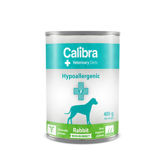 Calibra Veterinary Diet Hypoallergenic Wet Dog Food with Rabbit & Insect 6 x 400g Cans 16865