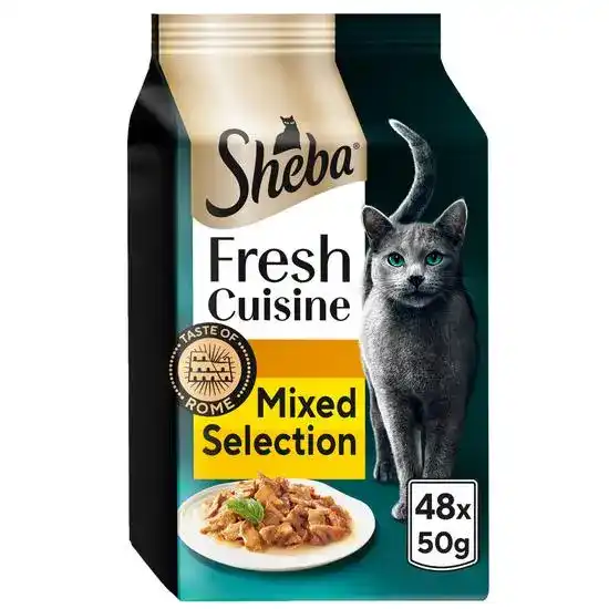 SHEBA Fresh Cuisine Taste of Rome Adult Wet Cat Food in Gravy 48 x 50g Pouches 18785
