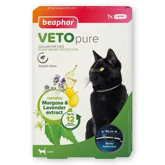 Beaphar VETOpure Plant-Based Protection Flea Reflective Collar for Cats 1 Collar 18184