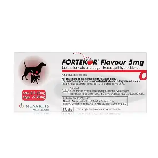 Fortekor Flavour Tablets for Dogs and Cats 5mg 886