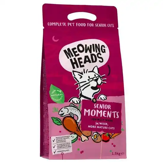 Meowing Heads Grain Free Senior Moments Mature Dry Cat Food 1.5kg 18094