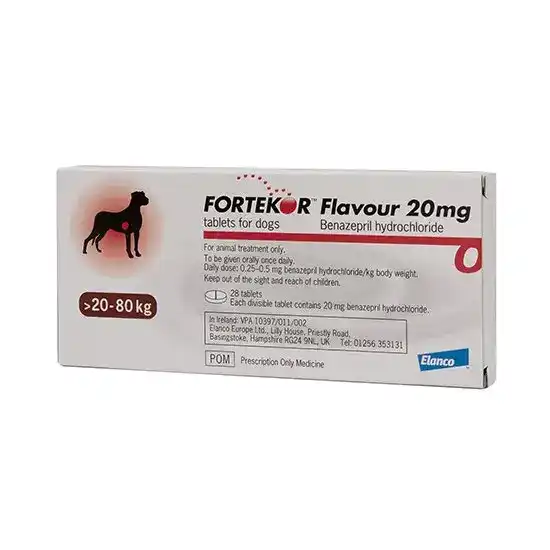 Fortekor Flavoured Tablets for Dogs (20kg-80kg) 20mg 3017