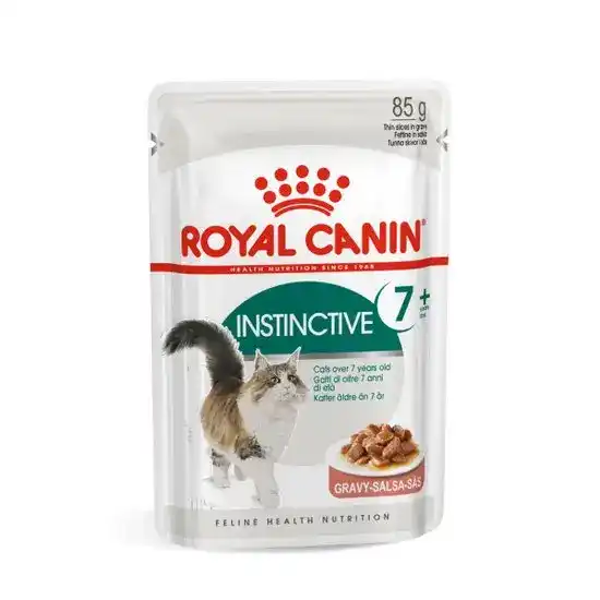 ROYAL CANIN Mature Adult 7+ Instinctive Wet Cat Food with Thin Slices in Gravy 12 x 85g Pouches 17364