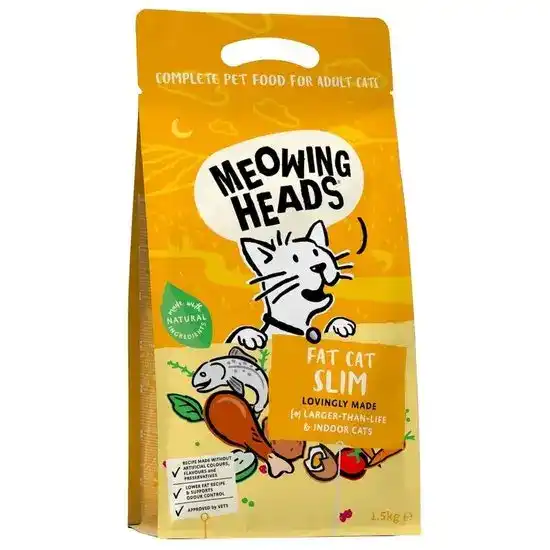 Meowing Heads Grain Free Fat Cat Slim Adult Dry Cat Food with Chicken 1.5kg 18093