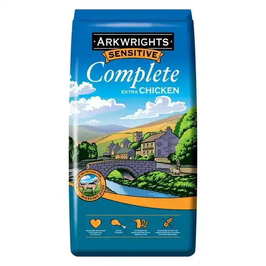 Arkwrights Sensitive Complete Adult and Senior Working Dry Dog Food with Extra Chicken 15kg 17698