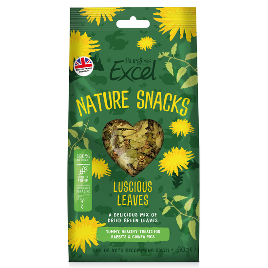 Burgess Excel Nature Snacks Luscious Leaves 1 x 60g 16992