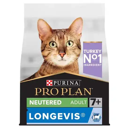 PURINA PRO PLAN Senior 7+ Sterilised LONGEVIS Dry Cat Food with Turkey 1595