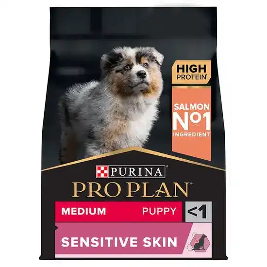 PURINA PRO PLAN Medium Breed Puppy <1 Sensitive Skin Dry Dog Food with Salmon 10516