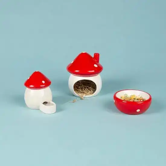 Scruffs Toadstool Ceramic Set for Small Animals 19488