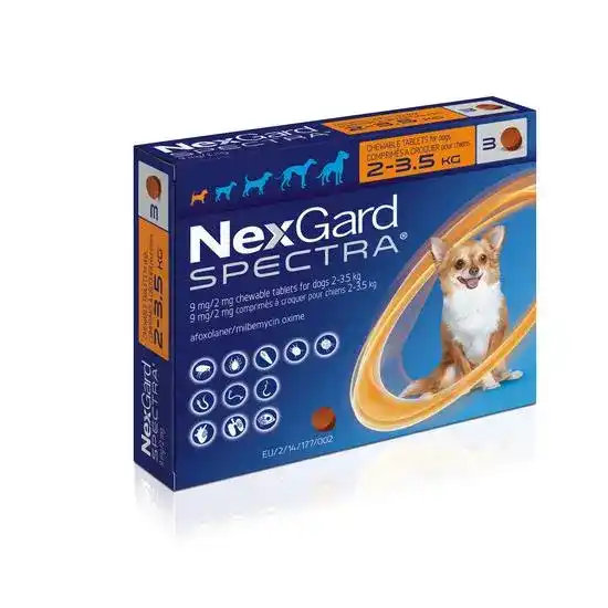 NexGard SPECTRA Chewable Tablets for Extra Small Dogs (2kg-3.5kg) 2409