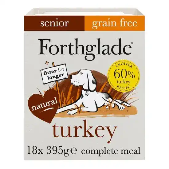 Forthglade Grain Free Complete Senior Wet Dog Food Turkey with Butternut Squash & Vegetables 18 x 395g Trays 17617