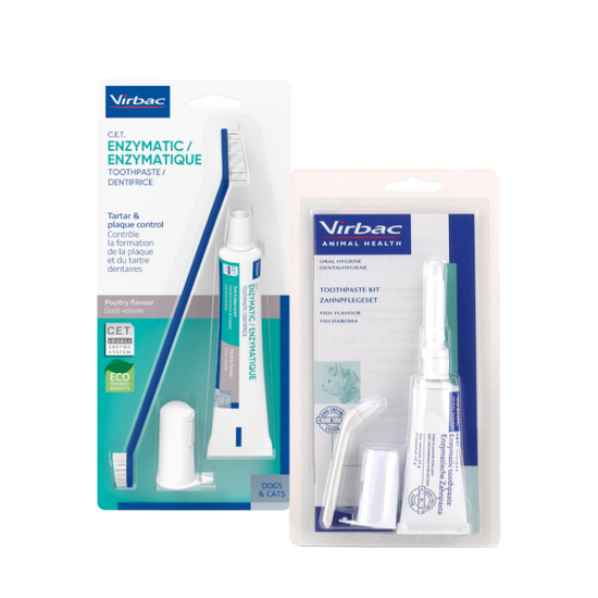 Virbac Oral Hygiene Toothpaste & Toothbrush Kit for Cats & Dogs 716