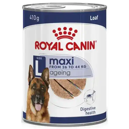 ROYAL CANIN Large Breed Maxi Senior Ageing 5+ Wet Dog Food Loaf 12 x 410g Cans 17789