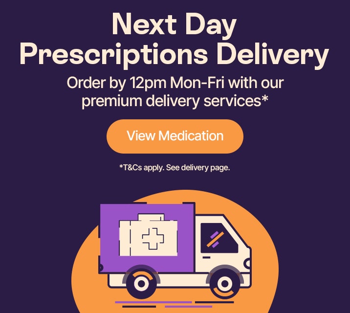 Next Day Prescriptions Delivery - Order and upload a valid prescription before 12pm Mon-Thurs