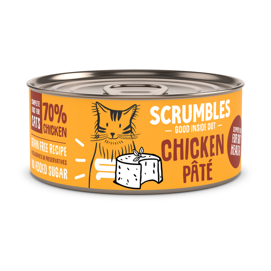 Scrumbles Grain Free Wet Cat Food Pate with Chicken 18 x 80g Tins 17589