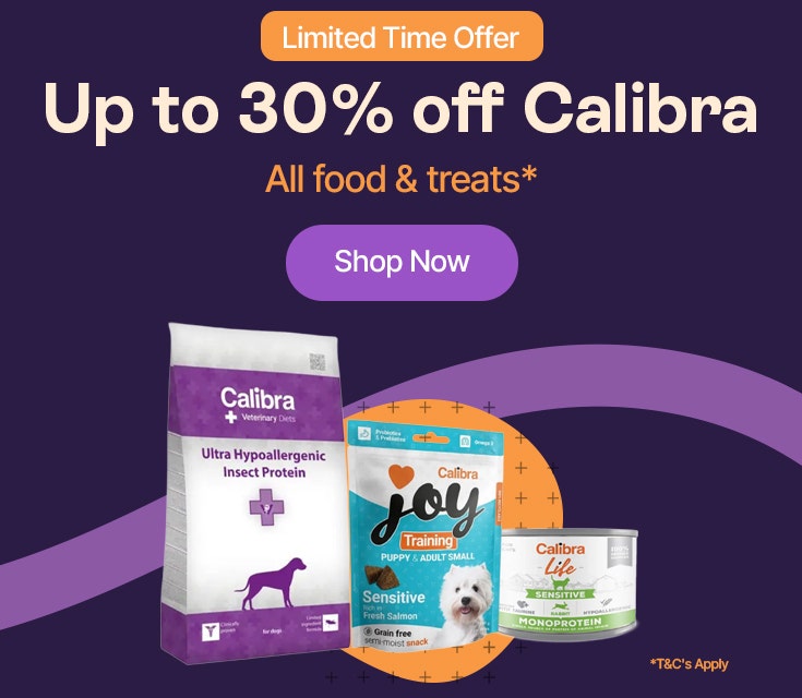 Up to 30% off Calibra food & treats*