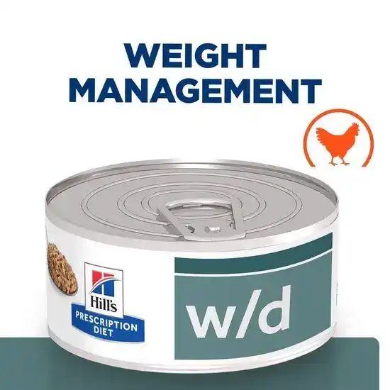 Hill's PRESCRIPTION DIET w/d Multi-Benefit Wet Cat Food with Chicken 156g Tins 15969