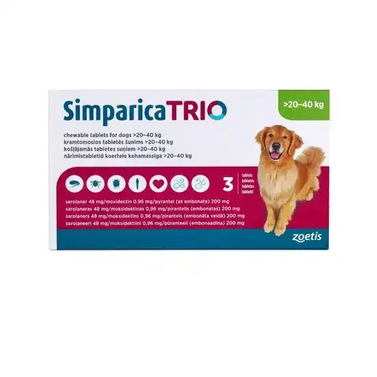 Simparica TRIO Chewable Tablets for Dogs 48mg (20kg-40kg) 4452
