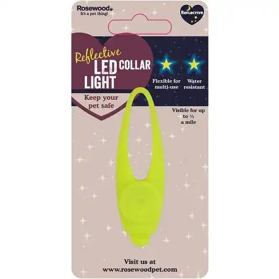 Rosewood Reflective Silicon Dog Collar Light 17180