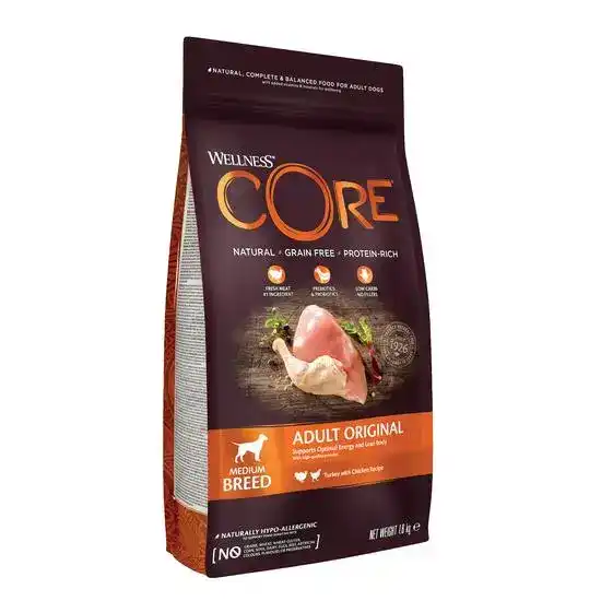 Wellness Core Medium Breed Adult Original Dry Dog Food Turkey & Chicken 17029